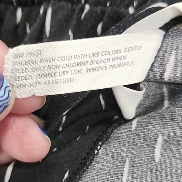 Soma Maxi Dress Black and Light Gray Cap Sleeve Party Casual Women's Medium - Picture 5 of 5